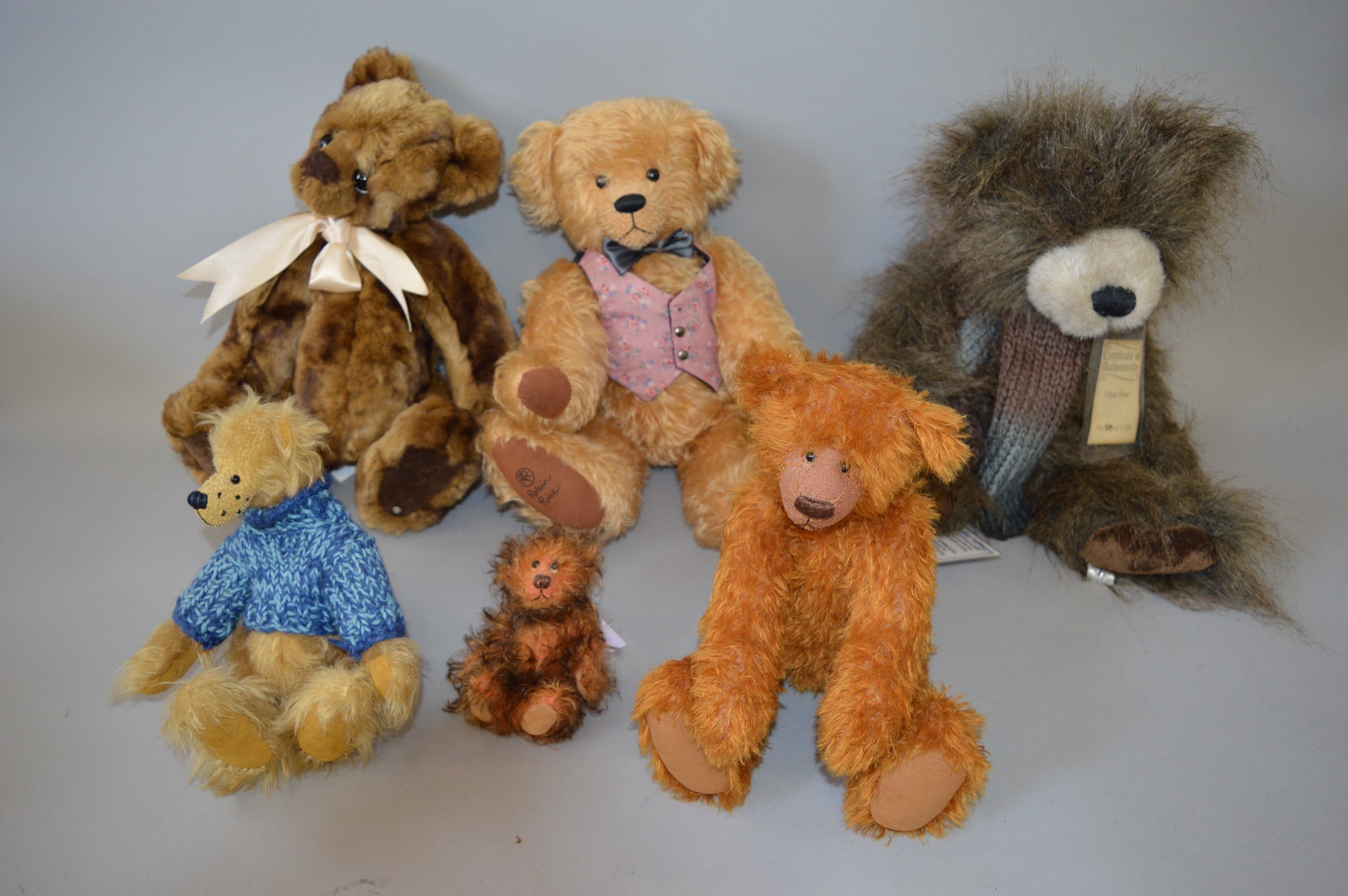 Teddy bears: Silver Tag Bears by Suki Ethan, ltd.ed. 589/1500; Robin Rive Denny, ltd.ed.