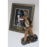 Harrison Ford as Indiana Jones figure plus a signed photo in frame.