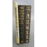 Three vintage James Bond Ian Fleming books: On Her Majesty's Secret Service (no dust jacket),