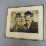 Autographed Stax photo of Laurel and Hardy "with kind thoughts Blanche" Stan added under signature