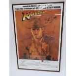 Raiders of the Lost Ark (1981) original US one-sheet film poster signed by Harrison Ford (Indiana
