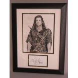 "Braveheart" 1995 signed and framed photo bearing signature of Mel Gibson measuring 10" x 8" with C.