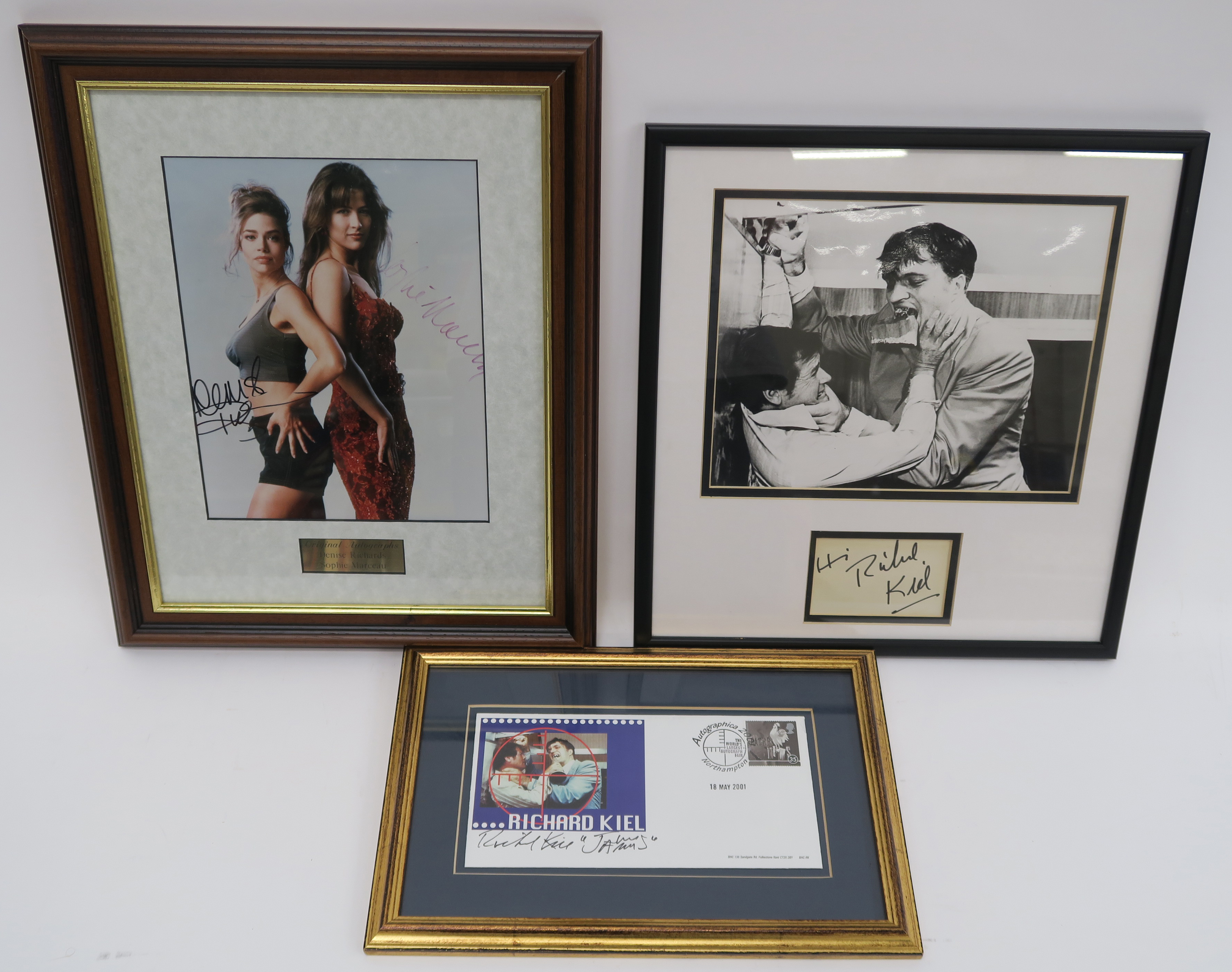 James Bond signed photos including Denise Richards and Sophie Marceau from The World is Not Enough