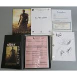 GLADIATOR copy script 2nd draft signed by 7 actors inc.