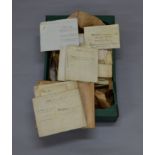 A collection of assorted indentures and historical documents, mostly 19th century examples.