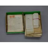 A collection of late 19th century indentures dating from the 1880s through to early 1900s mostly