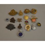 Collection of vintage British military cap badges,