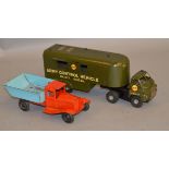 A Triang Minic Bedford Army Control Vehicle together with another Minic lorry