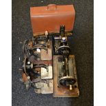 A mixed lot of 8 sewing machines, 19th and 20th century examples. All AF.