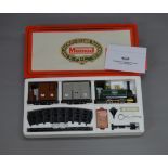 A Boxed Mamod Steam Railway Set RS1 with Locomotive, 2 Goods Wagons,