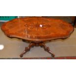 An Edwardian mahogany table. Approx 120cm long.