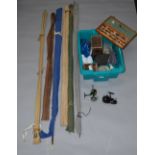 A good mixed lot of fishing equipment including Mitchell 500 and Cardinal 44 reels and others,