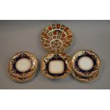 3 Royal Crown Derby 1128 Imari plates together with Copelands Spode 214 plates and dishes (some AF)