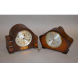 Two wooden cased mantle clocks