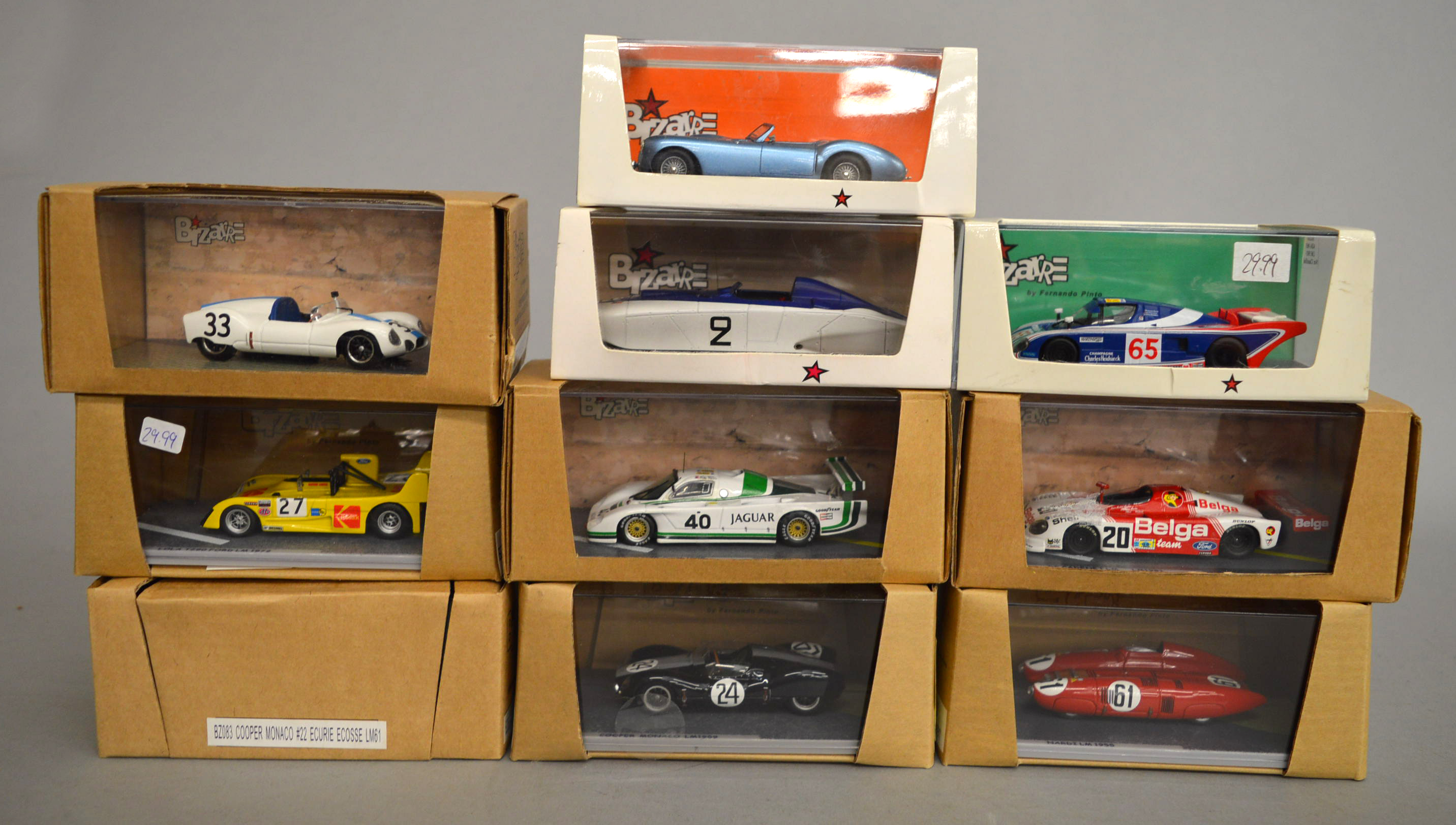 10 x Bizarre by Fernando Pinto 1:43 scale diecast model cars. Overall appear VG.
