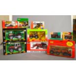 Ten boxed diecast and white metal model Tractors by Joal, Lone Star,