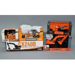 Four boxed ERTL Case and Hitachi diecast model Construction Vehicles in 1:50 scale,