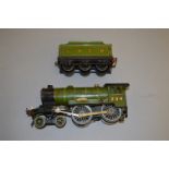 O gauge. Hornby 4-4-0 LNER green 'Yorkshire' 20v electric locomotive with tender. G, untested.