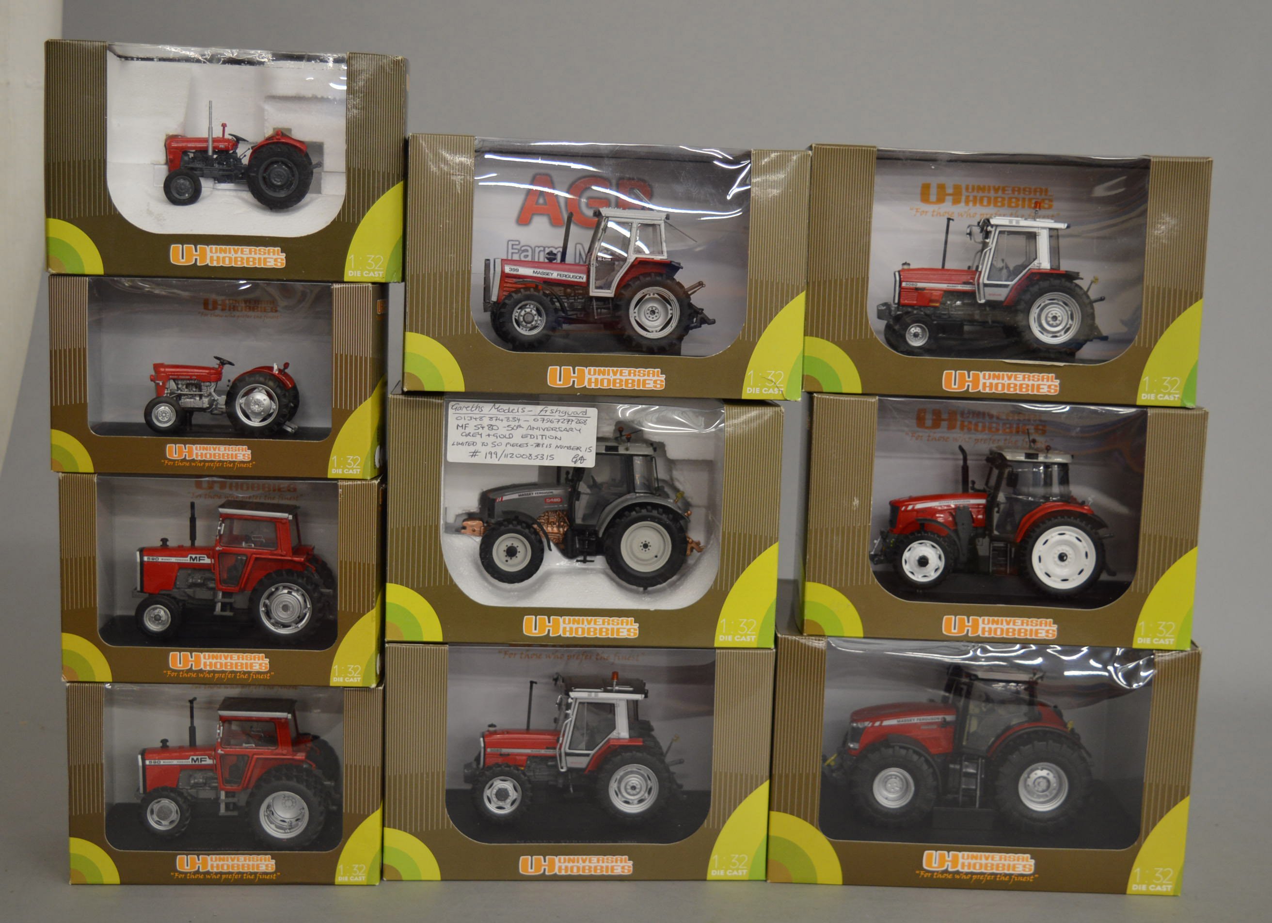 10 x Universal Hobbies Country diecast model tractors.