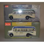 Two Sun Star 1:24 scale Bedford OB Duple Vista diecast models. Boxed, appear VG.