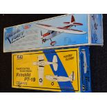 Two model aircraft: EZ Fairchild PT-19 Radio Control Scale Model; SIG Rascal Forty. Both boxed.
