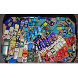 A quantity of unboxed play worn Matchbox diecast models mostly from the 1-75 series.