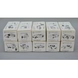 Ten boxed white metal model car kits in 1:43 scale, branded 'TW'. Contents not checked.