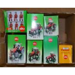Six Siku diecast model tractors: 3270; 3653; 2868; 2654; 3051;
