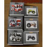 Six Universal Hobbies 1:16 scale Massey Ferguson diecast model tractors. Boxed, E.