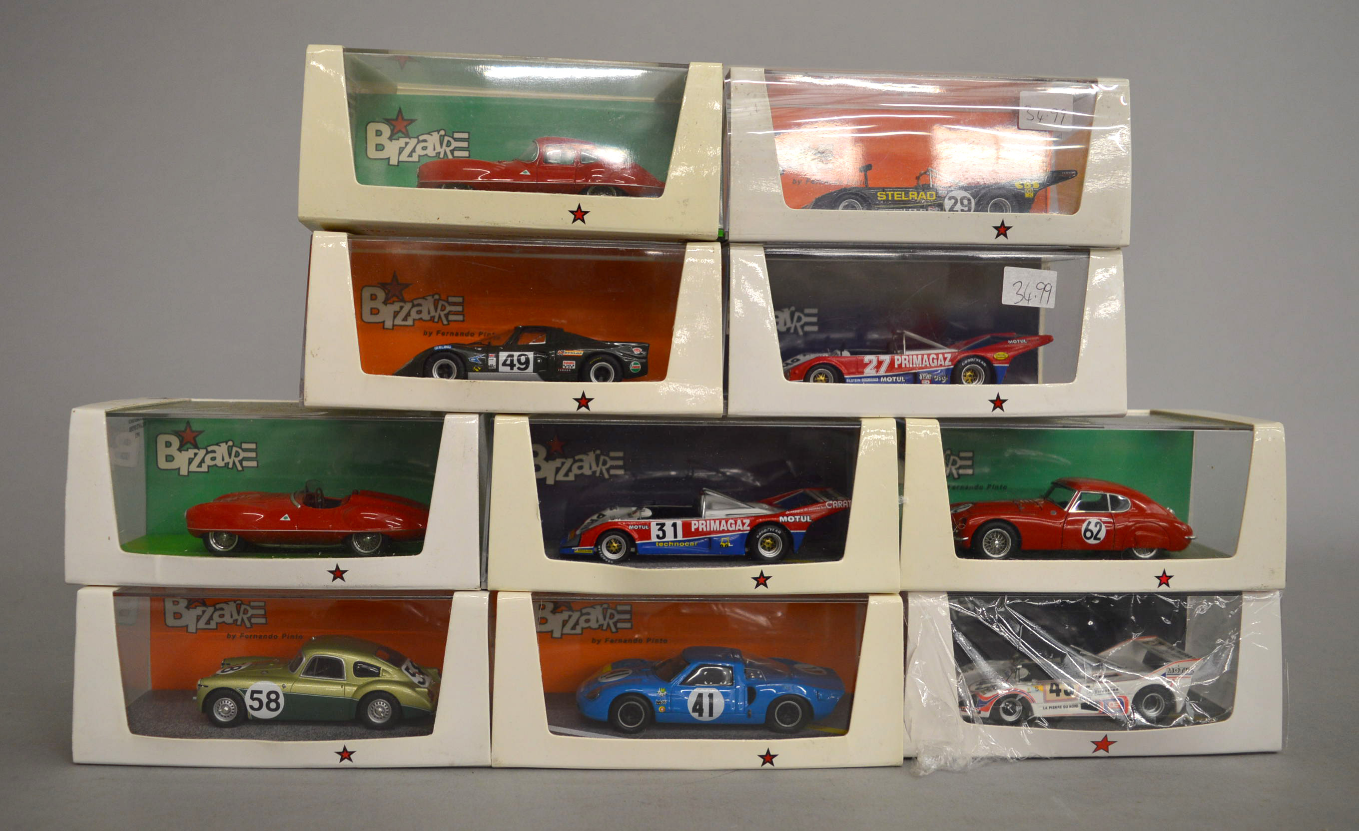 10 x Bizarre by Fernando Pinto 1:43 scale diecast model cars. Overall appear VG.