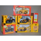 Seven Britains 1:32 scale diecst JCB models,