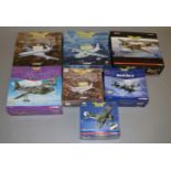 Seven Corgi Aviation Archive diecast model aircraft, includes Classic Jetliners, Military, etc.