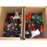 A very good quantity of vintage Meccano and other loose parts, contained in four boxes,