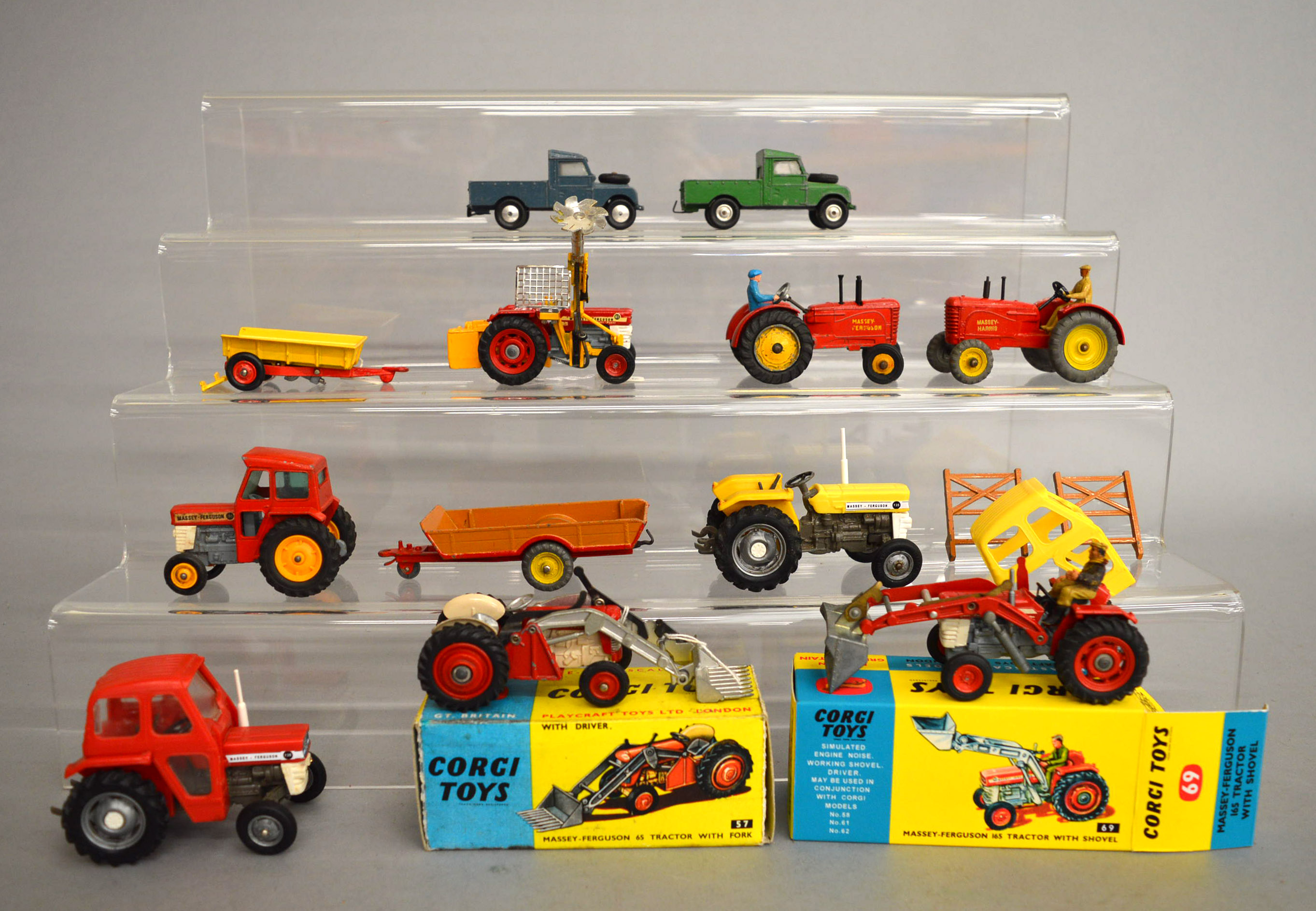 A small quantity of unboxed diecast agricultural models by Corgi, Dinky etc. Conditions vary.