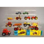 A small quantity of unboxed diecast agricultural models by Corgi, Dinky etc. Conditions vary.