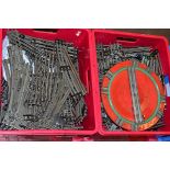 Very good quantity of O gauge three rail track. Contained in three boxes.