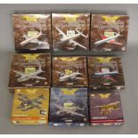 Nine Corgi Aviation Archive diecast model aircraft, includes Classic Propliners, Frontier Airliners,