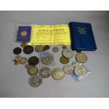 A small quantity of coins to include three Victorian Crowns, four 20th Century crowns, pre 47,