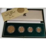 A Royal Mint UK 1980 Gold Proof four coin set, £5 to half-sovereign,