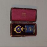 A hallmarked silver and enamel RAOB jewel with box.