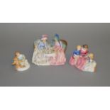 3 Royal Doulton figure groups: HN 1747 Afternoon Tea"; HN2177 "My Teddy";