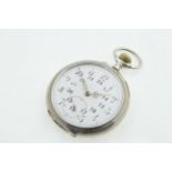 A continental '800 silver' cased top-wind pocket watch, working,