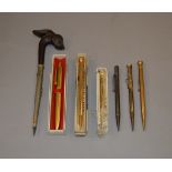 A mixed lot of propelling pencils including hallmarked silver examples etc.