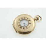 A 20 year plate WALTHAM top-wind half hunter pocket watch with working signed movement,