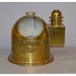 A brass cased ship's binnacle nautical compass.