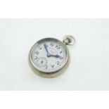 A nickel cased top-wind fob watch, with uncracked enamel dial signed 'West End Watch Co, Sillidar',
