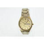 A 1980's OMEGA Seamaster quartz wristwatch with gold plated stainless steel case/bracelet &