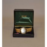 A 9ct gold Rotary 17 Jewel Incabloc wristwatch with rolled gold strap and original box.