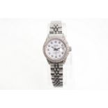 ROLEX - A ladies stainless steel ROLEX Datejust with jubilee bracelet and aftermarket diamond dial