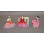 3 Royal Doulton figures: Top O' The Hill HN1849; Sweet & Twenty HN1298,